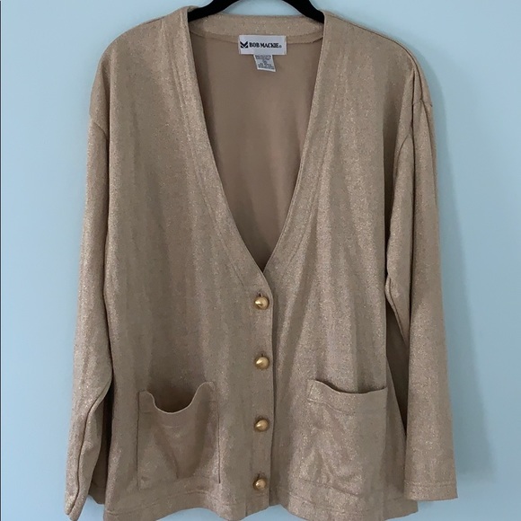 Bob Mackie Sweaters - Vintage Bob Mackie Sparkly Gold Cardigan